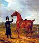 Jacques-Laurent Agasse Lord Rivers' Groom Leading a Chestnut Hunter towards a Coursing Party in Hampshire painting